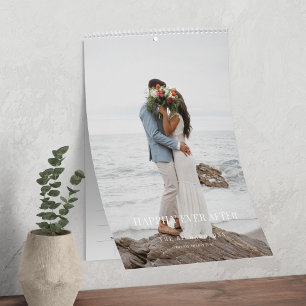 Calendário Memórias de Fotos de Casamento de Recém-Casados Mo