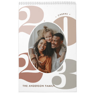Calendário Memórias Modernas da Família de Fotografias Múltip