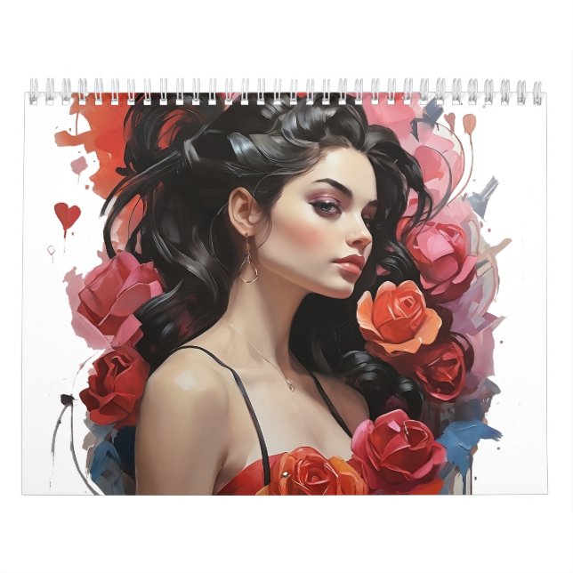 Calendário menina com rosas (Capa)