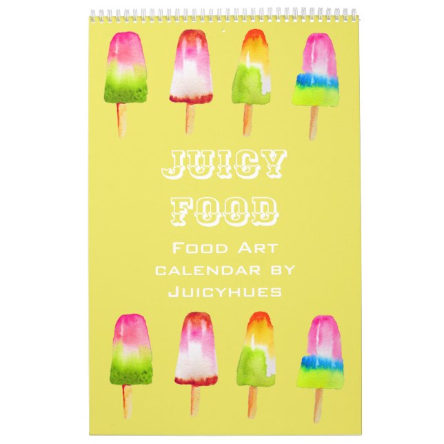 Calendário Menina de ilustração linda e comida (Capa)