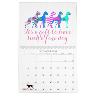 Calendário Mensagem personalizada do Grande Dinamarquês