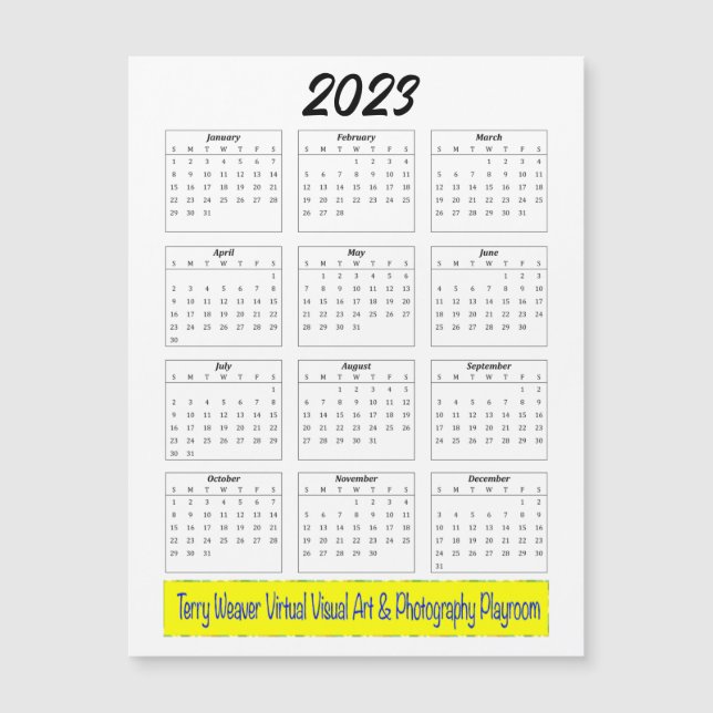 Calendário mensal básico 2023 com logotipo horizon (Frente)