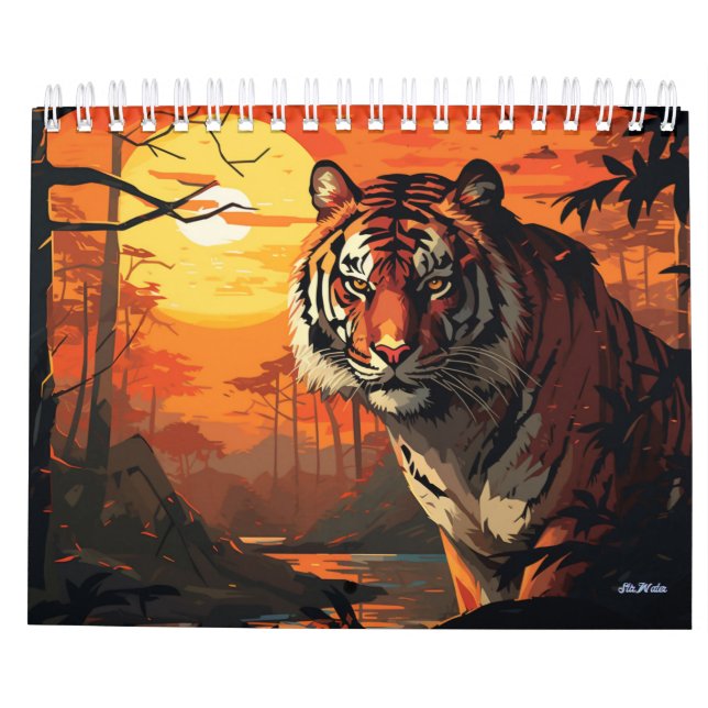 calendário mensal da parede do tigre 2027 (Verso)