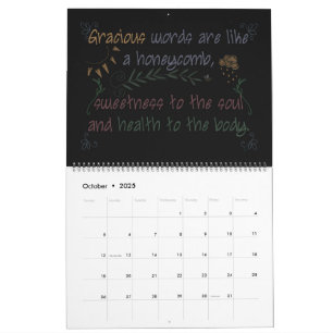 Calendário mensal de Escrituras de Quadro Negro