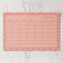calendário mensal peachpersonalizado moderno