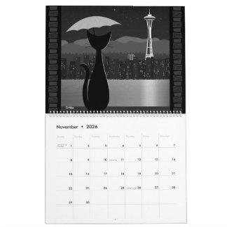 Calendário Mid Century Travel Cat