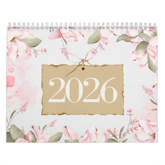 Calendário Minimal Floral Quote Calendar