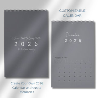 Calendário Minimalist Modern 2026 Wall Calendar