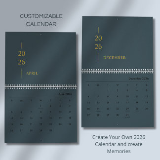 Calendário Minimalist Modern 2026 Wall Calendar