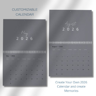 Calendário Minimalist Modern 2026 Wall Calendar