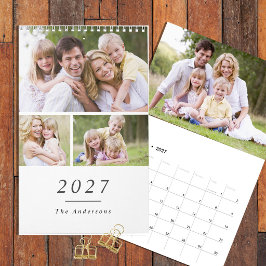Calendário Minimalista de Fotos da Família Persona