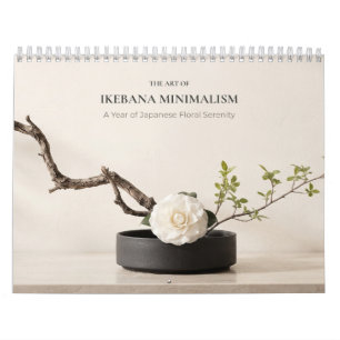 Calendário Minimalista de Ikebana Japonês