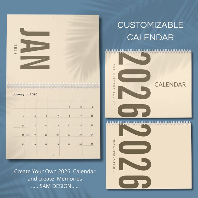 Calendário Minimalista Elegante 2026 (Criador carregado)