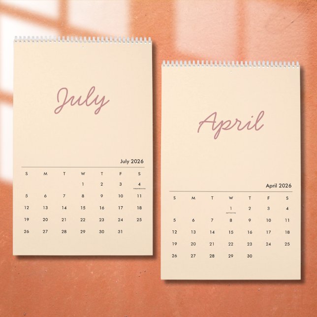 Calendário Minimalista Elegante 2026 (Criador carregado)