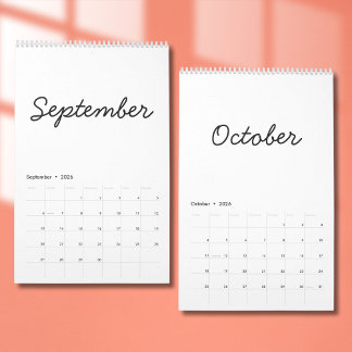 Calendário Minimalista Elegante 2026