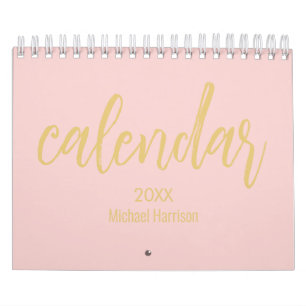 Calendário Minimalista Elegante 2026 – Bege e Dour