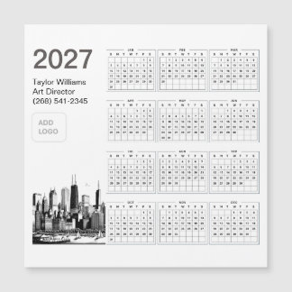 Calendário Mínimo do Logotipo do Horizonte de Chic