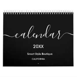 Calendário Mínimo Luxury preto e branco