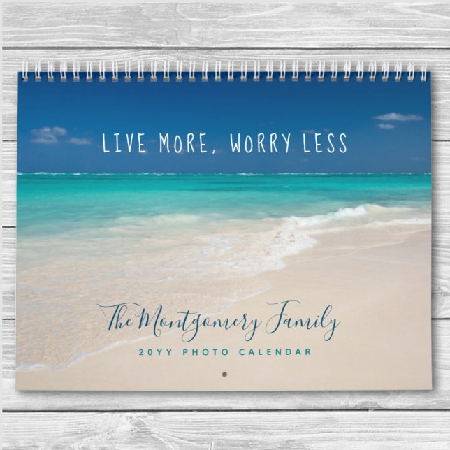 Calendário Modelo de Foto Tropical DIY Personalizada 2026 (DIY Personalized Tropical Photo Template 20YY Calendar)