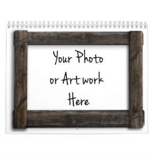 Calendário modelo de "Moldura de Madeira"