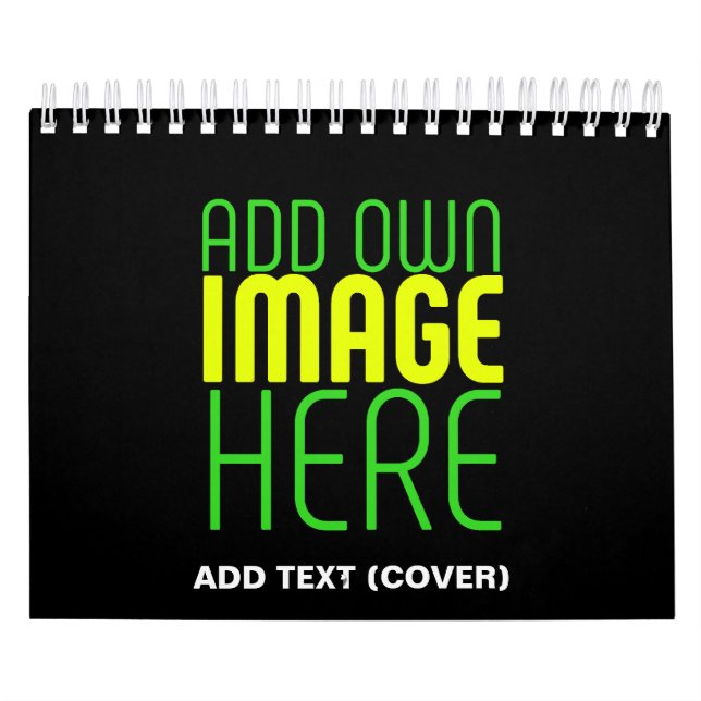CALENDÁRIO MODELO DE TEXTO DE IMAGEM NEGRA SIMPLES EDITÁVEL M (Capa)
