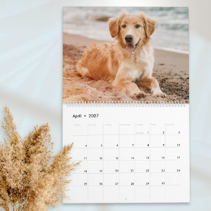 Calendário Modelo Simples de Foto de Cachorro Personalizado p