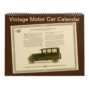 Calendário Modelos de Automóveis Vintage Motor Cars 1920 Ant