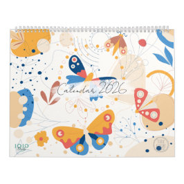 Calendário Modern Abstract Butterflies Photo Calendar 2026