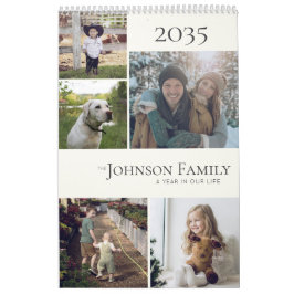 Calendário Modern Elegant Family Photo Calendar