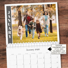 Calendário Modern Minimal One Photo Per Month