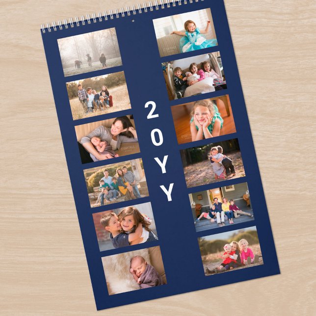 Calendário Modern Photo Navy Blue Cover (Modern Photo Navy Blue Cover Calendar, front cover)