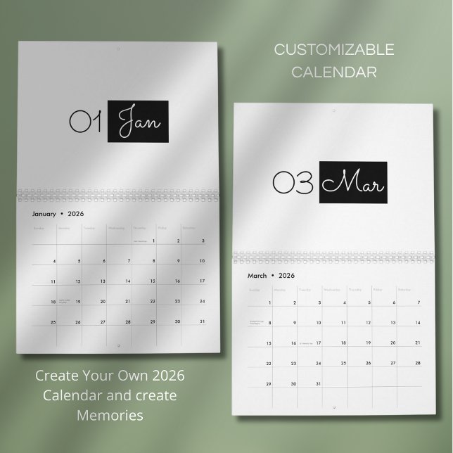 Calendário Modern Simple Elegant 2026 Calendar (Criador carregado)