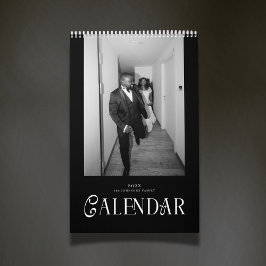 Calendário Modern Typography Custom Newlyweds Wedding Photo