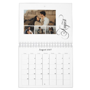 Calendário Moderno Chic 4 Colagem de Fotos 53 fotos