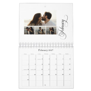 Calendário Moderno Chic 4 Colagem de Fotos 53 fotos