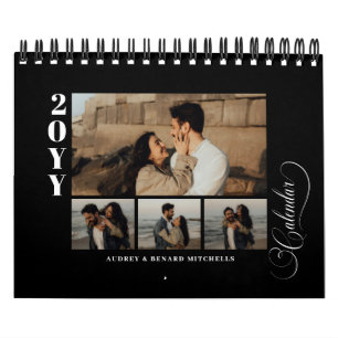 Calendário Moderno Chic 4 Colagem de Fotos 53 fotos