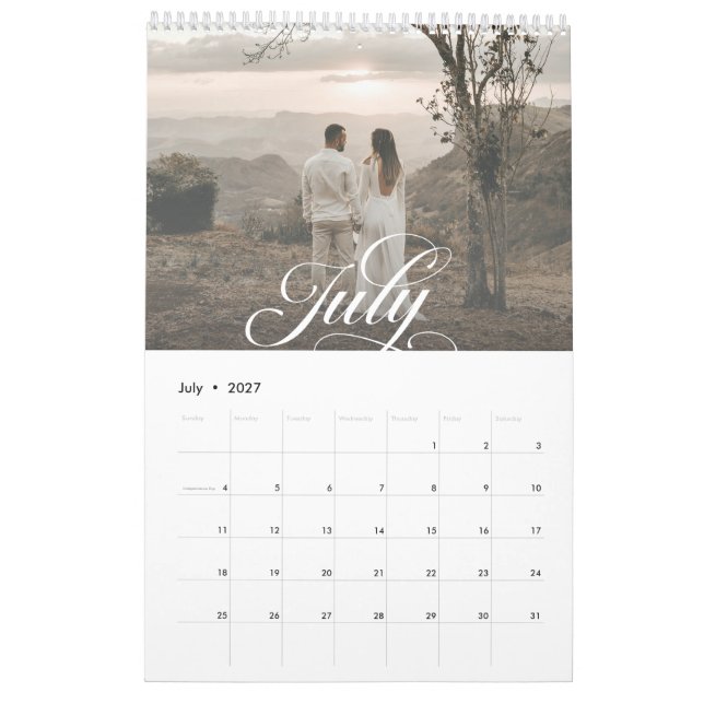 Calendário Moderno Chic Crie Seu Próprio Script para Recém-Ca (Jul 2027)