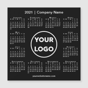 Calendário moderno de 2021 com logotipo de empres