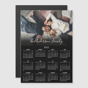 Calendário Moderno de 2026 Ímã de Foto de Família
