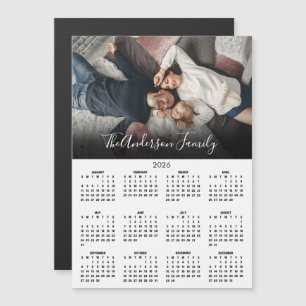 Calendário Moderno de 2026 Ímã de Foto de Família