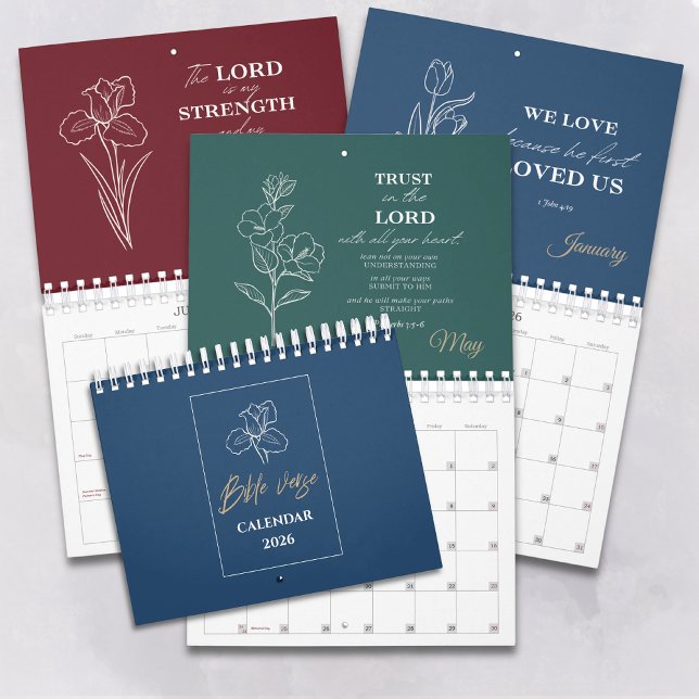 Calendário Moderno Floral Cristão Simples (Criador carregado)