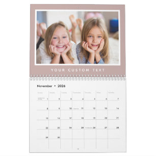 Calendário Moderno Minimalista 2027 Família Foto Personalizad