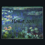 Calendário Monet 2011<br><div class="desc">Este belo calendário Monet dá-vos um pequeno gosto de um dos Mestrados... Claude Monet.  Este é um presente de excelente para o Natal,  Hanuka,  Aniversários ou só para qualquer hora que você quiser dar algo especial a alguém.</div>