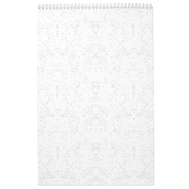 Calendário Monochrome Floral Pattern – Elegant Seamless Art (Capa)
