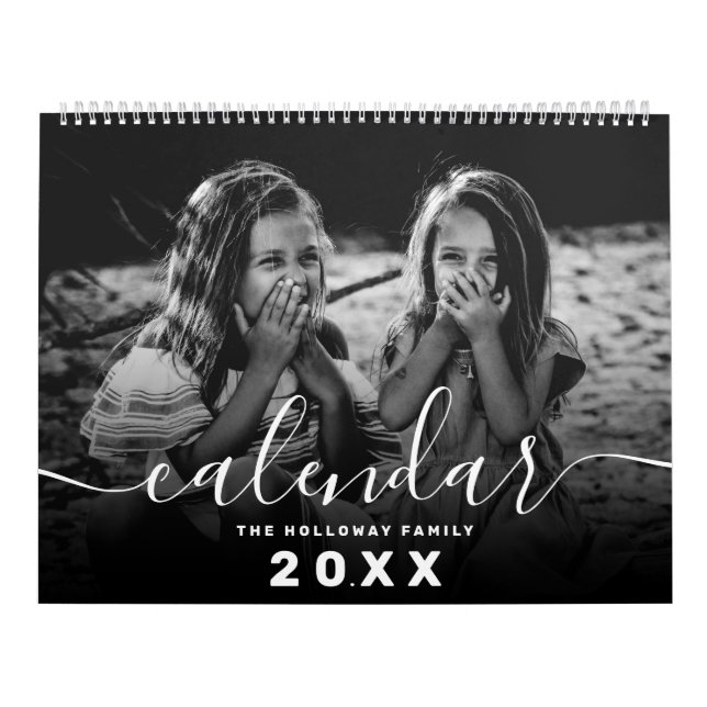Calendário Monograma moderno de sua família 26 fotos com grad (Capa)