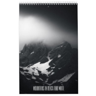 Calendário Montanhas em preto e branco foto v2
