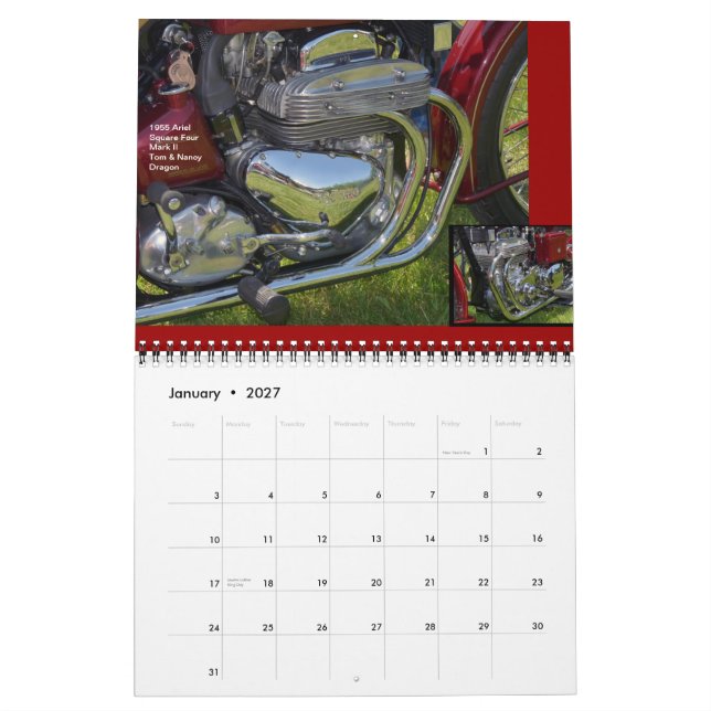 Calendário Motociclos britânicos (Jan 2027)