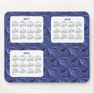 Calendário Mousepad de 3 diamantes do azul do ano