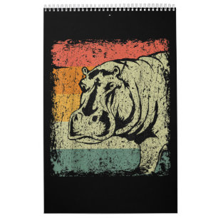 Calendário Muito Vintage Hippopotamus Hippo Pista