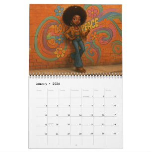 Calendário Mulher Africana Americana/Preta Média 2